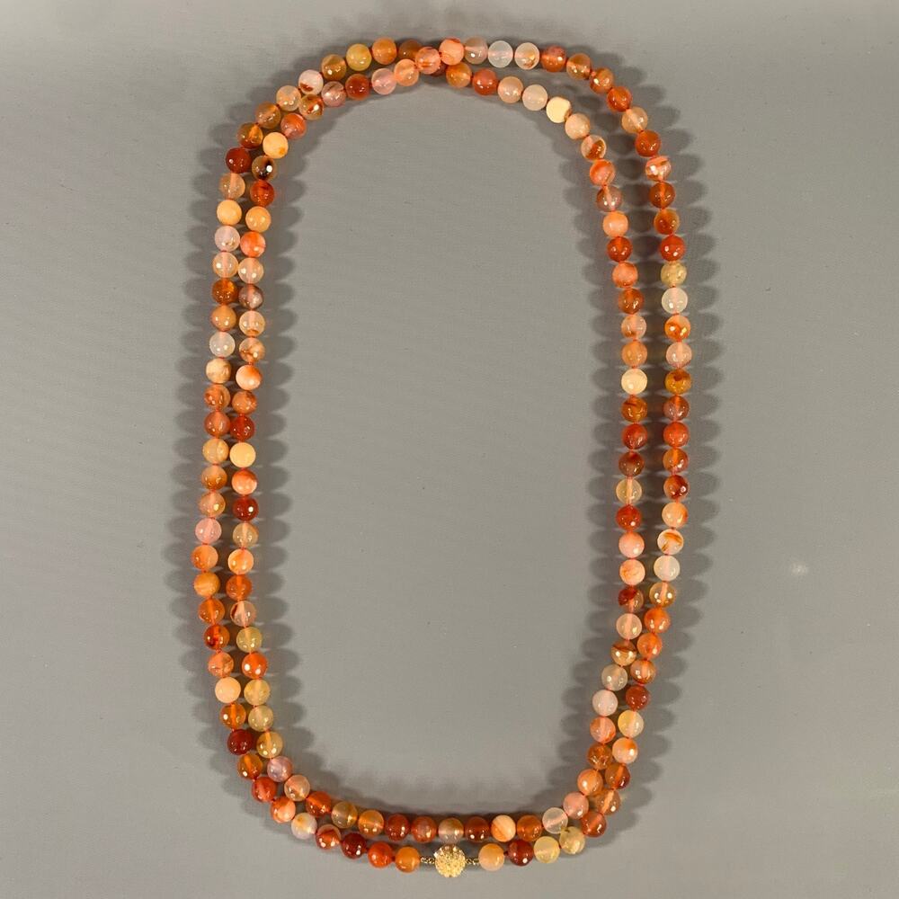 NO BRAND Orange Tan Stone Necklace